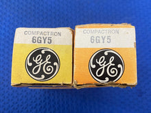 Load image into Gallery viewer, 2 General Electric GE 6GY5 Vacuum Tubes NOS NIB Lot Of Two
