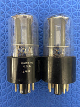 Load image into Gallery viewer, Matched Pair RCA 6SN7 6SN7GTB Vacuum Tubes Valves Copper Support Rods Large D Getters
