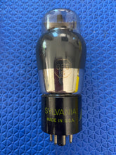 Load image into Gallery viewer, Sylvania 6F6 6F6G Vacuum Tube Valve Shoulder ST Shape Black And Silver Bottle
