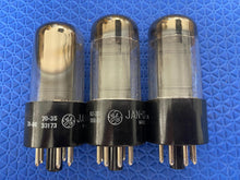 Load image into Gallery viewer, 3 General Electric GE Milspec 6Y6 JAN6Y6GT Vacuum Tubes Valves Black Plate NOS NIB Lot Of Three
