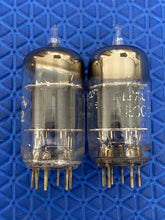 Load image into Gallery viewer, Matched Pair General Electric GE 12AU7 12AU7A ECC82 Vacuum Tubes Copper Support Rods
