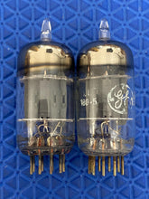 Load image into Gallery viewer, Matched Pair General Electric GE 12AU7 12AU7A ECC82 Vacuum Tubes Copper Support Rods

