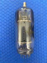 Load image into Gallery viewer, Matched Pair Sylvania 6SN7 6SN7GTB Vacuum Tubes Valves Black Wing Plate Silver Top Chrome Dome
