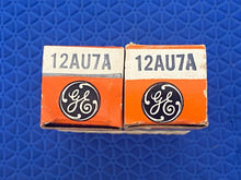 Load image into Gallery viewer, Matched Pair General Electric GE 12AU7 12AU7A ECC82 Vacuum Tubes Copper Support Rods NOS NIB
