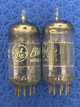 Load image into Gallery viewer, Matched Pair General Electric GE 12AU7 12AU7A ECC82 Vacuum Tubes Copper Support Rods NOS NIB
