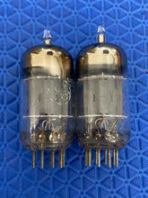 Load image into Gallery viewer, Matched Pair General Electric GE 12AU7 12AU7A ECC82 Vacuum Tubes Copper Support Rods
