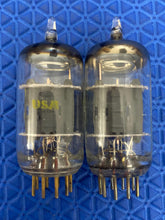 Load image into Gallery viewer, Matched Pair General Electric GE 12AU7 12AU7A ECC82 Vacuum Tubes Valves Copper Support Rods
