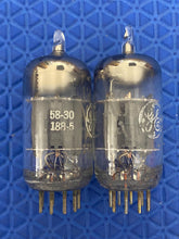 Load image into Gallery viewer, Matched Pair General Electric GE 12AU7 12AU7A ECC82 Vacuum Tubes Valves Copper Support Rods

