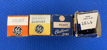 Load image into Gallery viewer, 4 General Electric GE 25L6 25L6GT 25W6 25W6GT Vacuum Tubes NOS NIB Lot Of Four
