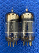 Load image into Gallery viewer, Matched Pair General Electric GE 12AU7 12AU7A ECC82 Vacuum Tubes Copper Support Rods
