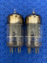 Load image into Gallery viewer, Matched Pair General Electric GE 12AU7 12AU7A ECC82 Vacuum Tubes Valves Copper Support Rods
