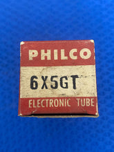 Load image into Gallery viewer, Philco 6X5 6X5GT Vacuum Tube Rectifier Chrome Dome Black Plates NOS NIB
