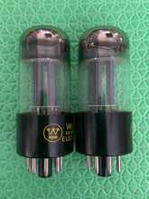 Load image into Gallery viewer, Matched Pair Westinghouse 6SN7 6SN7GTB Vacuum Tubes Valves Black Plate
