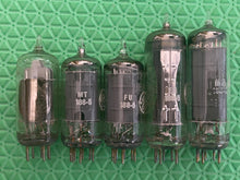Load image into Gallery viewer, Matched Pair Sylvania 6V6 6V6GT Vacuum Tubes Black Plates Clear Bottles NOS-Testing
