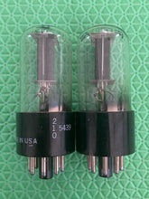 Load image into Gallery viewer, Matched Pair CBS Hytron 12SN7 12SN7GT Vacuum Tubes Black T Plates
