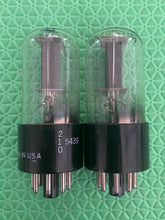 Load image into Gallery viewer, Matched Pair CBS Hytron 12SN7 12SN7GT Vacuum Tubes Black T Plates
