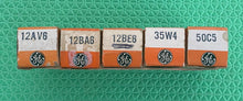 Load image into Gallery viewer, Matched Pair Sylvania 6V6 6V6GT Vacuum Tubes Black Plates Clear Bottles NOS-Testing
