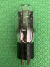 Load image into Gallery viewer, Crosley By Ken-Rad Number Type 80 Vacuum Tube Rectifier Black Plates Engraved Base Shoulder ST Shape Hanging Filaments
