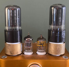 Load image into Gallery viewer, Matched Pair General Electric GE 6V6 6V6GT Vacuum Tubes Black Glass
