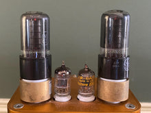 Load image into Gallery viewer, Matched Pair General Electric GE 6V6 6V6GT Vacuum Tubes Black Glass
