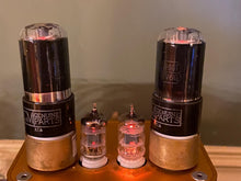 Load image into Gallery viewer, Matched Pair GM-Labeled National Union NU 6V6 6V6G 6V6GT Black Glass Vacuum Tubes NOS-Testing
