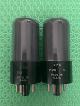 Load image into Gallery viewer, Matched Pair GM-Labeled RCA 6V6 6V6GT Silver Top Gray Glass Vacuum Tubes
