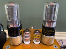 Load image into Gallery viewer, Matched Pair Sylvania 6F6 6F6GT Vacuum Tubes Clear Bottles NOS-Testing

