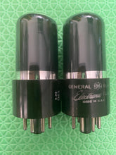 Load image into Gallery viewer, Matched Pair General Electric GE 6K6 6K6GT Vacuum Tubes Black Glass NOS-Testing
