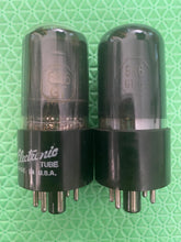 Load image into Gallery viewer, Matched Pair General Electric GE 6K6 6K6GT Vacuum Tubes Black Glass NOS-Testing
