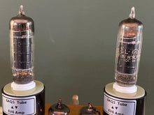 Load image into Gallery viewer, Matched Pair General Electric GE 6005 6AQ5 Black Plate Vacuum Tubes
