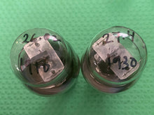 Load image into Gallery viewer, Matched Pair Sylvania 6F6 6F6G Vacuum Tubes Black Plates Clear Shoulder / ST Bottles
