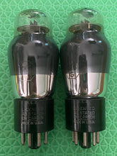 Load image into Gallery viewer, Matched Pair RCA Victor 6K6 6K6G Vacuum Tubes Gray And Silver Bottles ST Shoulder Style
