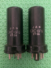 Load image into Gallery viewer, Matched Pair RCA 6F6 JANCRC6F6 VT-66 Vacuum Tubes Milspec NOS-Testing
