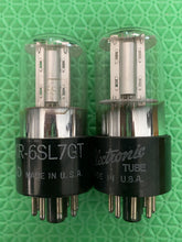 Load image into Gallery viewer, Matched Pair General Electric GE 6SL7 6SL7GT Vacuum Tubes NOS-Testing
