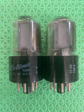 Load image into Gallery viewer, Matched Pair General Electric GE 6SN7 6SN7GTB Vacuum Tubes Copper Support Rods
