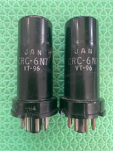 Load image into Gallery viewer, Matched Pair General Electric GE 6SN7 6SN7GTA Vacuum Tubes Copper Support Rods Phono Preamp Grade
