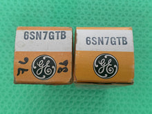 Load image into Gallery viewer, Matched Pair General Electric GE 6SN7 6SN7GTB Vacuum Tubes Copper Support Rods NOS NIB
