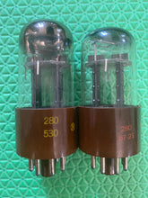 Load image into Gallery viewer, Matched Pair Raytheon 6SN7 6SN7WGT Vacuum Tubes Black Plate Milspec Micanol Bases
