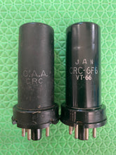 Load image into Gallery viewer, Matched Pair RCA 6F6 JANCRC6F6 VT-66 Vacuum Tubes Milspec NOS-Testing
