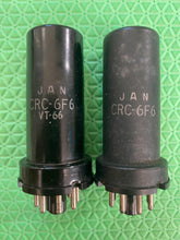 Load image into Gallery viewer, Matched Pair RCA 6F6 JANCRC6F6 VT-66 Vacuum Tubes Milspec NOS-Testing
