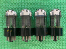 Load image into Gallery viewer, Matched Quad Sylvania 6SN7 6SN7GTB Vacuum Tubes Black Wing Plate Silver Top Chrome Dome NOS-Testing
