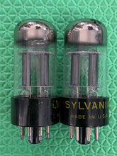 Load image into Gallery viewer, Matched Pair Sylvania Tall Bottle 6SL7 6SL7GT Vacuum Tubes

